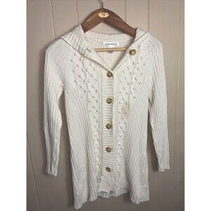 Jones New York Sport Shawl Collar Ribbed Hooded Cardigan for women Medium